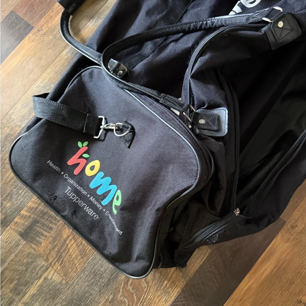 Tupperware Black Duffel Bag with Multicolor 'home' Logo